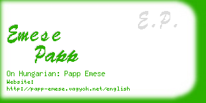emese papp business card